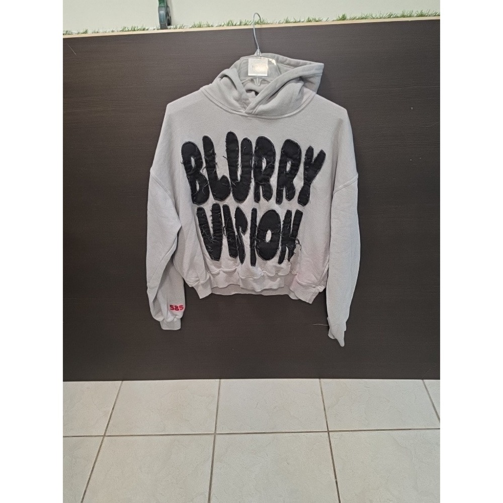 Blurry Vision Gray Distressed Graphic Hoodie Star The Future Dont Wait 3XL